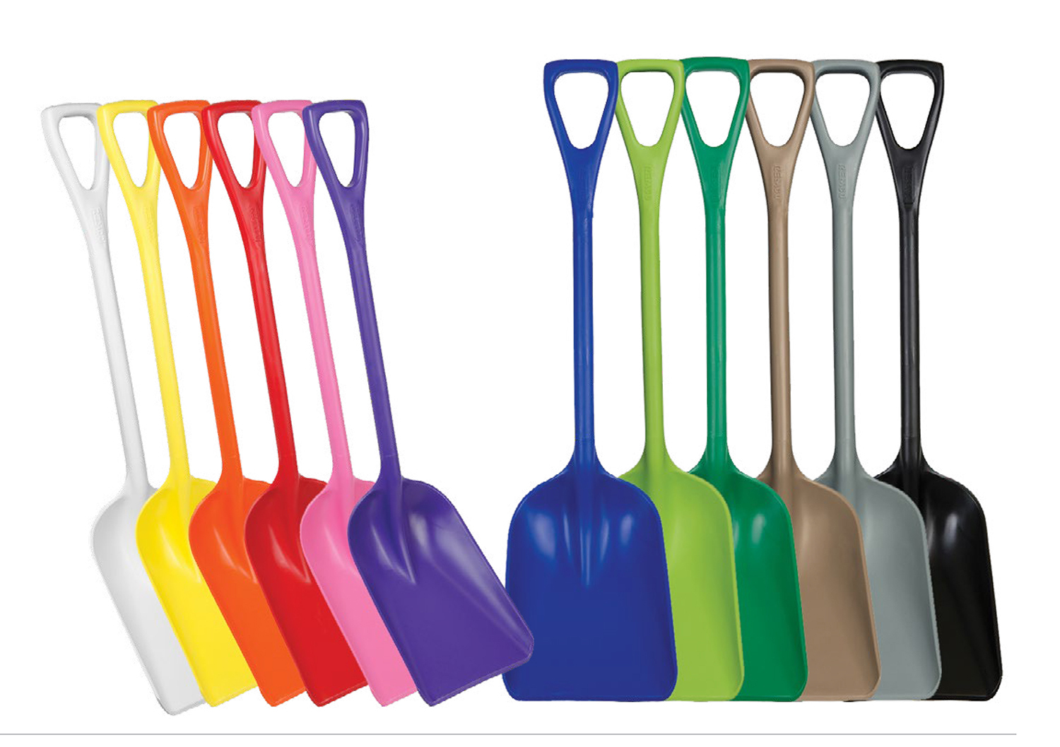 Color-coded Vikan food grade shovels for food processing